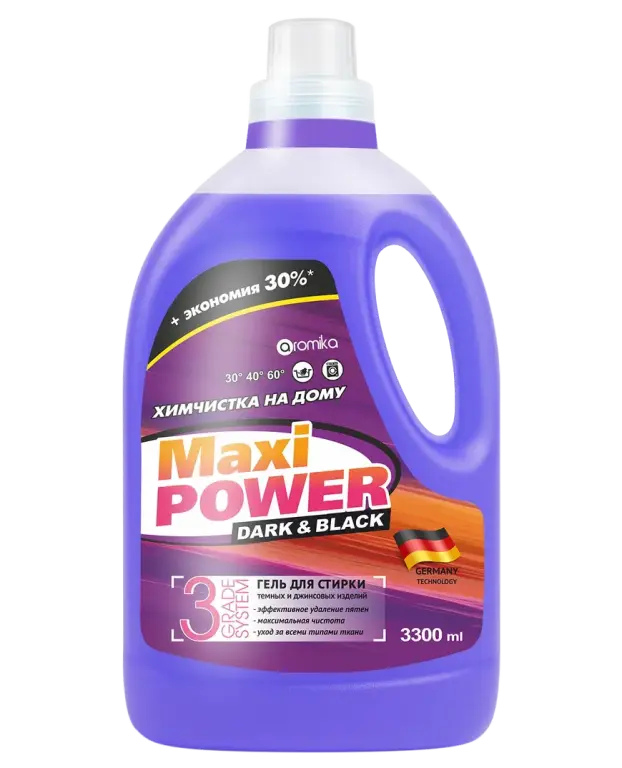 Гель для стирки «Maxi Power» Dark & Black 3300 мл